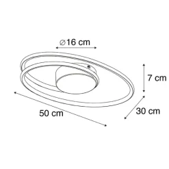 QAZQA Led-Deckenleuchten|Deckenleuchten*Design Deckenleuchte schwarz inkl. LED 3 Stufen dimmbar - Rowan