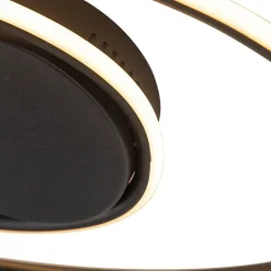 QAZQA Led-Deckenleuchten|Deckenleuchten*Design Deckenleuchte schwarz inkl. LED 3 Stufen dimmbar - Rowan