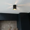 QAZQA Deckenleuchten|Wohnzimmerlampen*Design Deckenleuchte Schwarz mit Lichteffekt - Yana