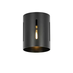 QAZQA Deckenleuchten|Wohnzimmerlampen*Design Deckenleuchte Schwarz mit Lichteffekt - Yana