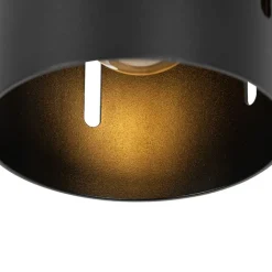 QAZQA Deckenleuchten|Wohnzimmerlampen*Design Deckenleuchte Schwarz mit Lichteffekt - Yana