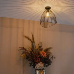 QAZQA Deckenleuchten|Wohnzimmerlampen*Design Deckenleuchte schwarz 29 cm - Pua