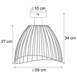 QAZQA Deckenleuchten|Wohnzimmerlampen*Design Deckenleuchte schwarz 29 cm - Pua