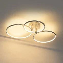 QAZQA Led-Deckenleuchten|Deckenleuchten*Design Deckenleuchte Stahl inkl. LED 3-stufig dimmbar 3-flammig - Joaniqa