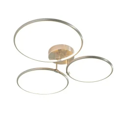 QAZQA Led-Deckenleuchten|Deckenleuchten*Design Deckenleuchte Stahl inkl. LED 3-stufig dimmbar 3-flammig - Joaniqa