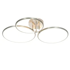 QAZQA Led-Deckenleuchten|Deckenleuchten*Design Deckenleuchte Stahl inkl. LED 3-stufig dimmbar 3-flammig - Joaniqa