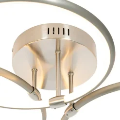 QAZQA Led-Deckenleuchten|Deckenleuchten*Design Deckenleuchte Stahl inkl. LED 3-stufig dimmbar 3-flammig - Joaniqa