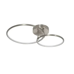 QAZQA Led-Deckenleuchten|Deckenleuchten*Design Deckenleuchte Stahl inklusive LED 3-stufig dimmbar 2-flammig - Joaniqa