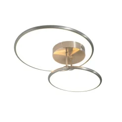 QAZQA Led-Deckenleuchten|Deckenleuchten*Design Deckenleuchte Stahl inklusive LED 3-stufig dimmbar 2-flammig - Joaniqa