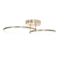 QAZQA Led-Deckenleuchten|Deckenleuchten*Design Deckenleuchte Stahl inklusive LED 3-stufig dimmbar 2-flammig - Joaniqa