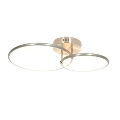 QAZQA Led-Deckenleuchten|Deckenleuchten*Design Deckenleuchte Stahl inklusive LED 3-stufig dimmbar 2-flammig - Joaniqa