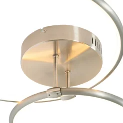 QAZQA Led-Deckenleuchten|Deckenleuchten*Design Deckenleuchte Stahl inklusive LED 3-stufig dimmbar 2-flammig - Joaniqa