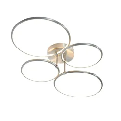 QAZQA Schlafzimmerlampen|Küchenlampen*Design Deckenleuchte Stahl inkl. LED 3-stufig dimmbar 4-flammig - Joaniqa