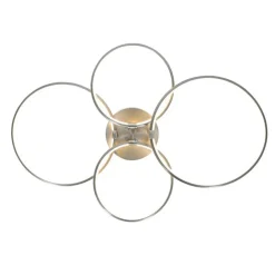 QAZQA Schlafzimmerlampen|Küchenlampen*Design Deckenleuchte Stahl inkl. LED 3-stufig dimmbar 4-flammig - Joaniqa