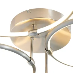 QAZQA Schlafzimmerlampen|Küchenlampen*Design Deckenleuchte Stahl inkl. LED 3-stufig dimmbar 4-flammig - Joaniqa