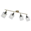 QAZQA Deckenstrahler|Aufbaustrahler*Design Deckenstrahler Bronze mit Klarglas 4-Licht - Domo