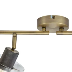 QAZQA Deckenstrahler|Aufbaustrahler*Design Deckenstrahler Bronze mit Klarglas 4-Licht - Domo