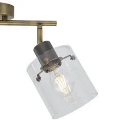 QAZQA Deckenstrahler|Aufbaustrahler*Design Deckenstrahler Bronze mit Klarglas 2-Licht - Domo