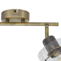 QAZQA Deckenstrahler|Aufbaustrahler*Design Deckenstrahler Bronze mit Klarglas 2-Licht - Domo