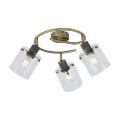 QAZQA Deckenstrahler|Aufbaustrahler*Design Deckenstrahler Bronze mit klarem Glas rund 3-Licht - Domo