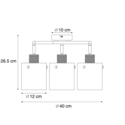 QAZQA Deckenstrahler|Aufbaustrahler*Design Deckenstrahler Bronze mit klarem Glas rund 3-Licht - Domo