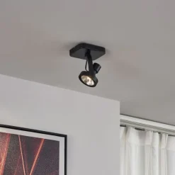 QAZQA Wandstrahler|Deckenstrahler*Design Deckenstrahler schwarz GU10 70mm dreh- und schwenkbar - Vo