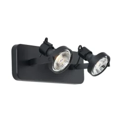 QAZQA Deckenstrahler|Aufbaustrahler*Design Deckenstrahler schwarz GU10 70mm 2-flammig verstellbar - Vo