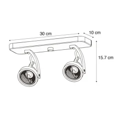 QAZQA Deckenstrahler|Aufbaustrahler*Design Deckenstrahler schwarz GU10 70mm 2-flammig verstellbar - Vo