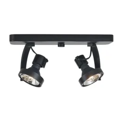 QAZQA Deckenstrahler|Aufbaustrahler*Design Deckenstrahler schwarz GU10 70mm 2-flammig verstellbar - Vo