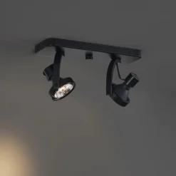 QAZQA Deckenstrahler|Aufbaustrahler*Design Deckenstrahler schwarz GU10 70mm 2-flammig verstellbar - Vo
