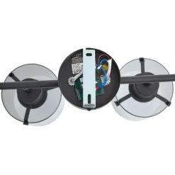 QAZQA Deckenstrahler|Aufbaustrahler*Design Deckenstrahler schwarz mit Rauchglas 2-Licht - Domo