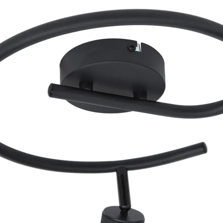 QAZQA Deckenstrahler|Aufbaustrahler*Design Deckenstrahler schwarz mit Rauchglas rund 3-flammig - Domo