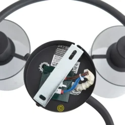 QAZQA Deckenstrahler|Aufbaustrahler*Design Deckenstrahler schwarz mit Rauchglas rund 3-flammig - Domo