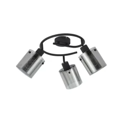 QAZQA Deckenstrahler|Aufbaustrahler*Design Deckenstrahler schwarz mit Rauchglas rund 3-flammig - Domo