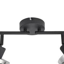 QAZQA Deckenstrahler|Aufbaustrahler*Design Deckenstrahler schwarz mit Rauchglas 4-Licht - Domo