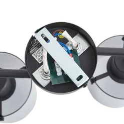 QAZQA Deckenstrahler|Aufbaustrahler*Design Deckenstrahler schwarz mit Rauchglas 4-Licht - Domo