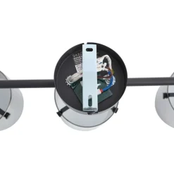 QAZQA Deckenstrahler|Aufbaustrahler*Design Deckenstrahler schwarz mit Rauchglas 3-Licht - Domo