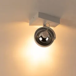 QAZQA Wandstrahler|Deckenstrahler*Design Deckenstrahler Weiß Dreh- und Kippbar - Go