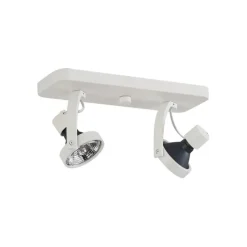 QAZQA Deckenstrahler|Aufbaustrahler*Design Deckenstrahler Weiß GU10 70mm 2-flammig Verstellbar - Vo