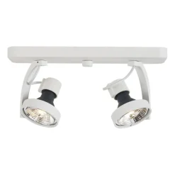 QAZQA Deckenstrahler|Aufbaustrahler*Design Deckenstrahler Weiß GU10 70mm 2-flammig Verstellbar - Vo