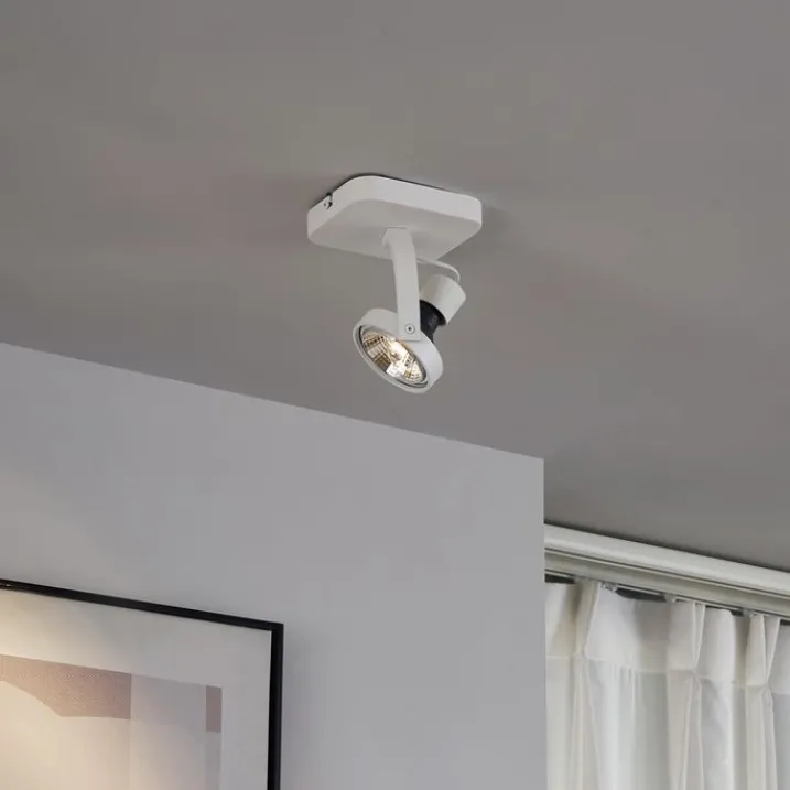 QAZQA Wandstrahler|Deckenstrahler*Design Deckenstrahler Weiß GU10 70mm dreh- und schwenkbar - Vo