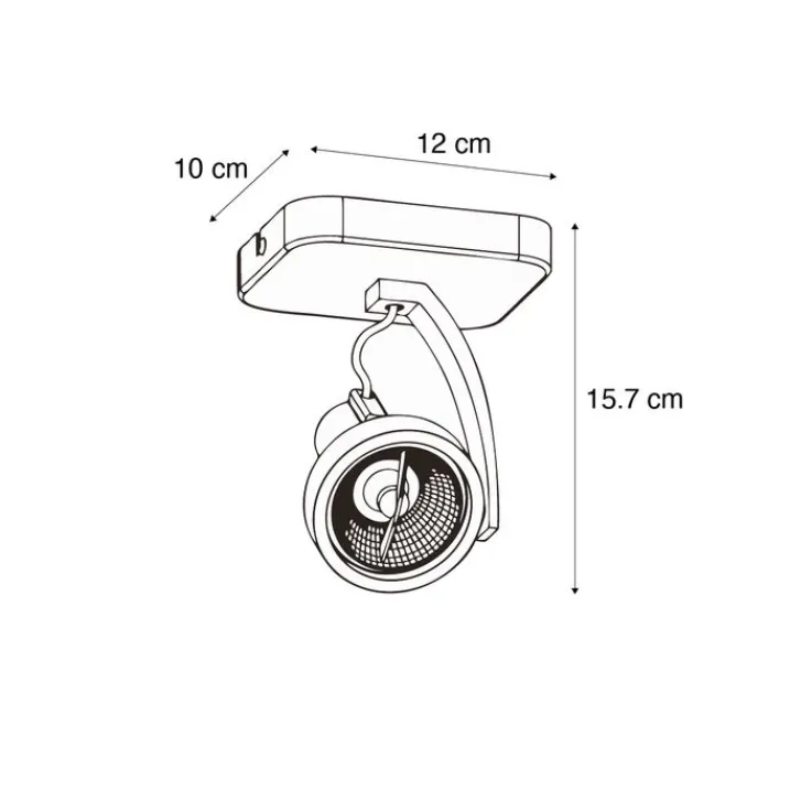 QAZQA Wandstrahler|Deckenstrahler*Design Deckenstrahler Weiß GU10 70mm dreh- und schwenkbar - Vo