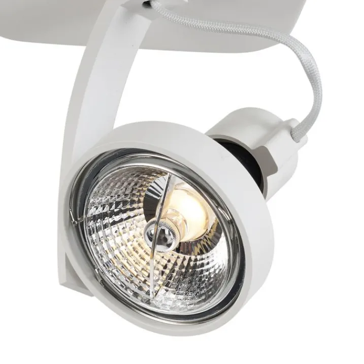 QAZQA Wandstrahler|Deckenstrahler*Design Deckenstrahler Weiß GU10 70mm dreh- und schwenkbar - Vo