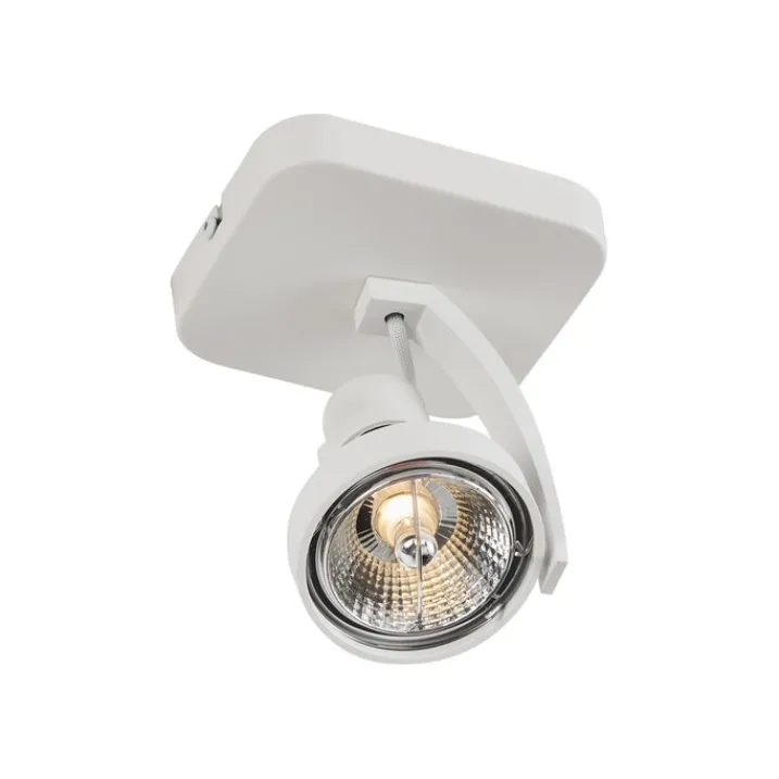 QAZQA Wandstrahler|Deckenstrahler*Design Deckenstrahler Weiß GU10 70mm dreh- und schwenkbar - Vo