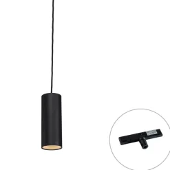 QAZQA Deckenstrahler|Aufbaustrahler*Design hanglamp zwart incl. rail adapter 1-fase - Slimline Tubo