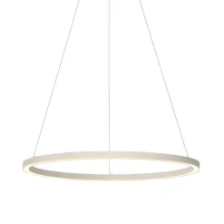 QAZQA Schlafzimmerlampen|Küchenlampen*Design Hängelampe Beige 80cm inkl. LED 3-Stufen Dimmbar - Girello