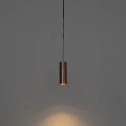 QAZQA Pendelleuchten|Wohnzimmerlampen*Design Hängelampe Dunkelbronze GU10 50mm - Tubo
