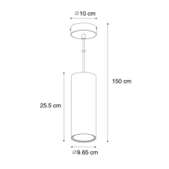 QAZQA Pendelleuchten|Wohnzimmerlampen*Design Hängelampe Dunkelbronze GU10 50mm - Tubo