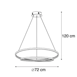 Paul Neuhaus Led-Pendelleuchten|Pendelleuchten*Design Hängelampe Gold 72 cm inkl. LED dimmbar - Rowan