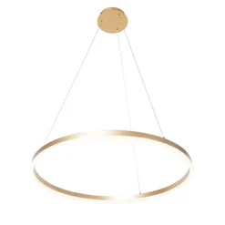 QAZQA Schlafzimmerlampen|Küchenlampen*Design Hängelampe gold 60 cm inkl. LED 3 Stufen dimmbar - Anello